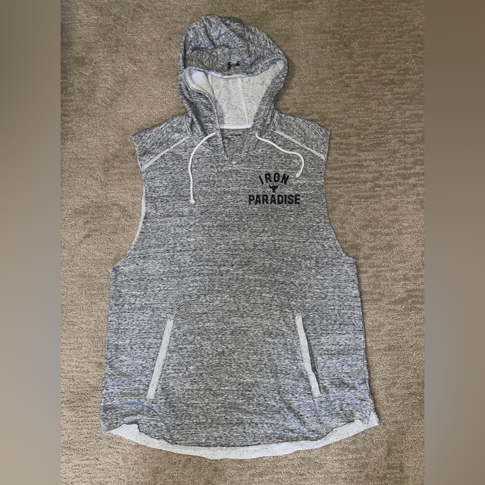 Under Armour Men's Project Rock Iron Paradise Sleeveless Hoodie XL